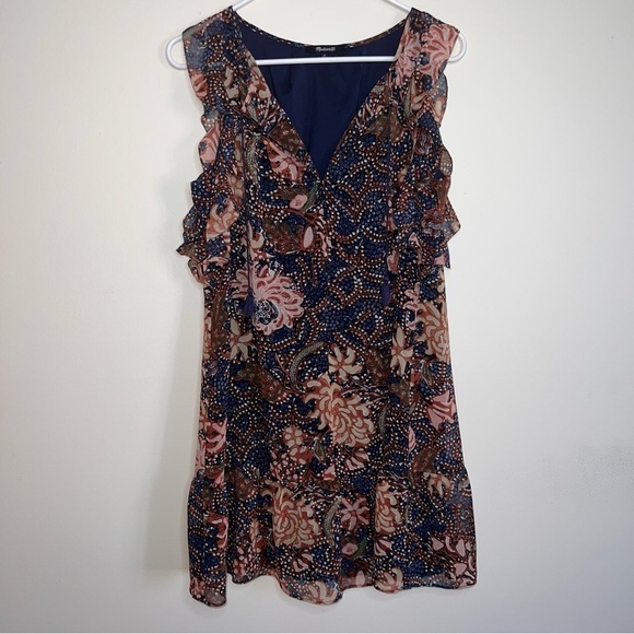 Madewell Lily Ruffle Dress on Sea Floral Print Size Small - Picture 12 of 15